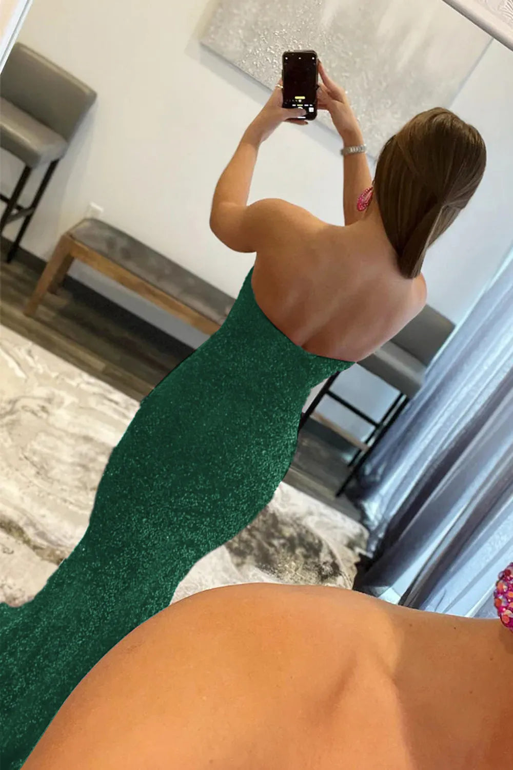 Wholesale Mermaid Elegant Strapless Long Dress With Sequins prom dresses shops